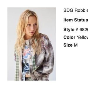 BDG Robbie Spliced Flannel Button-Down Shirt